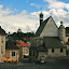 Banska Stiavnica (Slovakia) - The lower part of the Holy Trinity Square with the New Castle tower in the background.