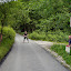 Walking the line. Francis is the Czech Republic, I am in Slovakia and Andi could not quite make up her mind [photo by Lisa].