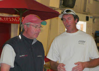 2008 Fleet / Colors 2008 - Jay Muller talking with Mike Considine of UK-Halsey sails.JPG
