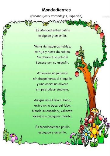 poemas infantiles con dibujos