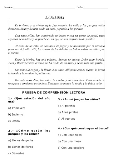 ACTIVIDADES DE COMPRENSION LECTORA PARA NIÑOS. APRENDE A COMPRENSER LEYENDO