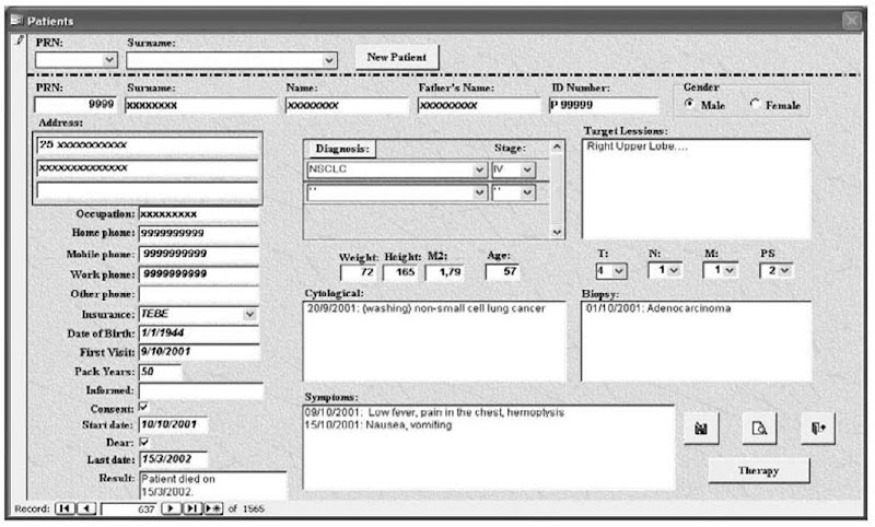 Part of EPR module. User is able to enter various data (personal data, diagnosis, type of diagnosis, symptoms, etc.) through a friendly interface.
