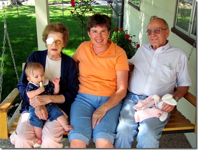 Elaine with Grandma & Grandpa Paul