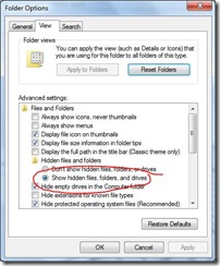 show hidden files folders