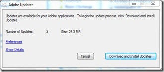adobe updater update screen