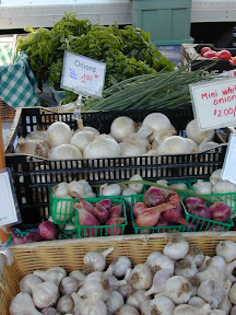 Garlic, Onions at the Urbana Farmer's Market