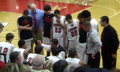 Henry Stolly gives instructions during a timeout vs. Tipp City from 1-29-10