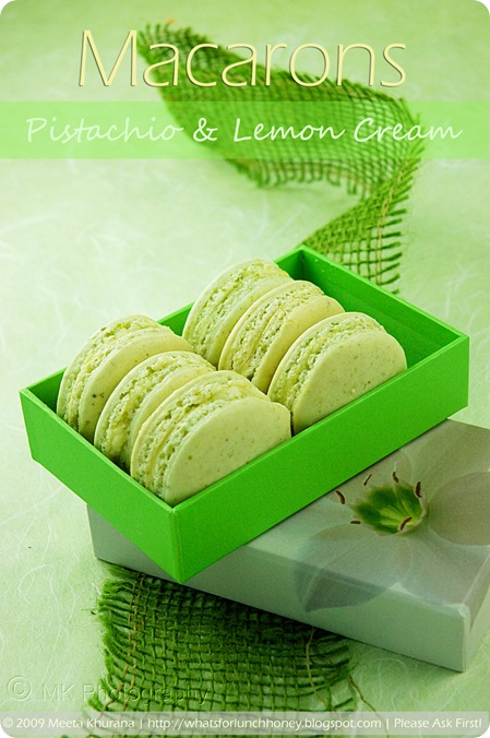 Pistachio Lemon Cream Macarons (02) by MeetaK