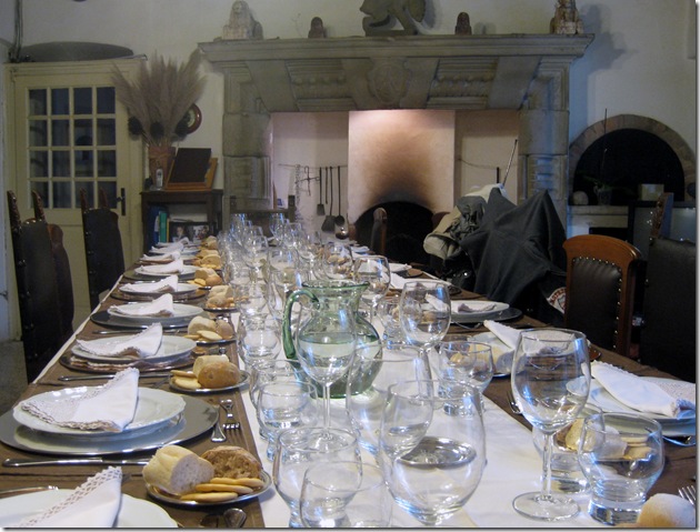 dinner table at 'I Vallicelli'