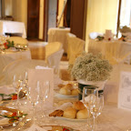Castle of Clanezzo near Milan Italy - Setting up tables for Marriage lunch in the 