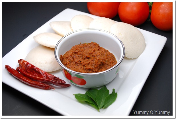 Tomato and dry red chilly chutney