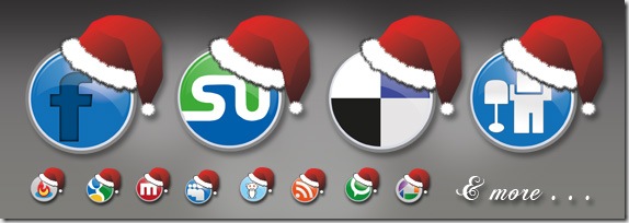 Santa hat Social Network Icon Pack