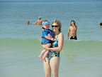on the beach in Sarasota (J wakes up asking for the beach now!)