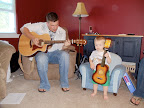 J playing guitar with Chris for the last time at Journey