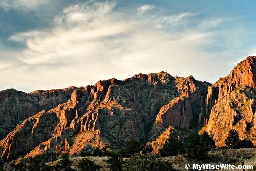 Sunset view of Chisos Mountains Sunset view of Chisos Mountains
