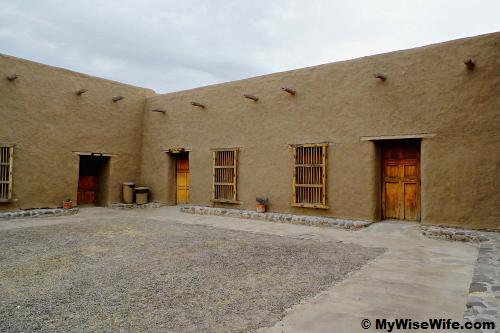 The patio at Fort Leaton - middle door is ranger's office