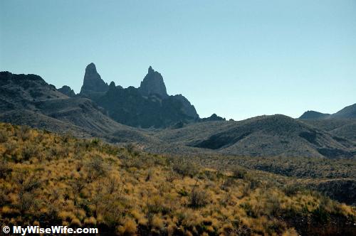 The tallest twin pillars are Mule Ears Pinnacles