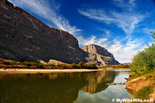 Water reflection of Santa Elena Canyon Water reflection of Santa Elena Canyon