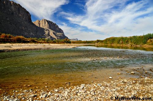 Santa Elena Canyon mouth and Rio Grande Santa Elena Canyon mouth and Rio Grande