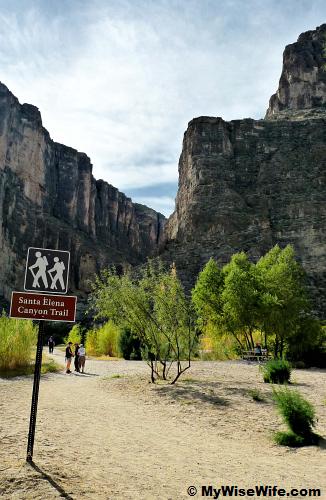 Santa Elena Canyon hiking trail after the picnic area Santa Elena Canyon hiking trail after the picnic area