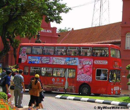 Red double decker tourist bus