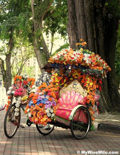 Can you see the body of the trishaw?