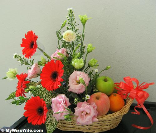 Front view of Cherish with assorted fruits