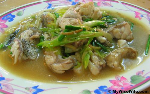 Stir fried fish with leek and ginger Stir fried fish with leek and ginger