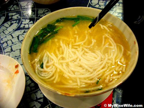 There goes our supper - Across the Bridge Noodles