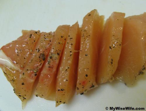 Sliced and Marinated Chicken Sliced and Marinated Chicken