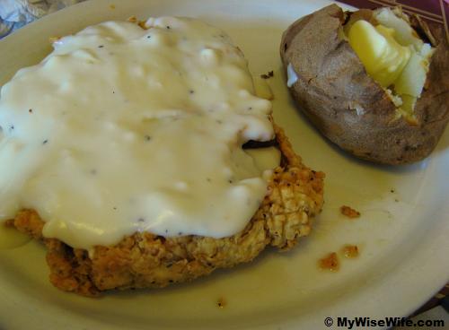 Chicken Fried Steak - tenderized round steak hand-breaded just before it's cooked
