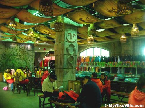 Inside the waiting terminal - winter jacket for sale/rent, food to warm your stomach Inside the waiting terminal - winter jacket for sale/rent, food to warm your stomach