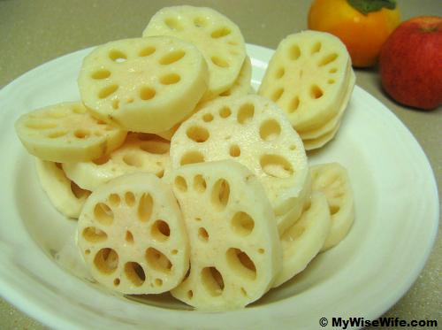 Fresh lotus root - slice cross section