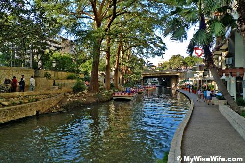 Two side walkways by San Antonio River Two side walkways by San Antonio River