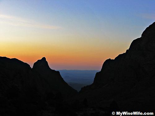 Sunset through 'The Window' in Chisos Basin Sunset through 'The Window' in Chisos Basin