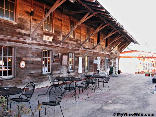 Rustic charm at outdoor seats Rustic charm at outdoor seats
