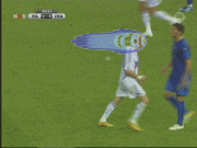 Gif Animado de uma Paródia da Cabeçada de Zidane em Materazzi