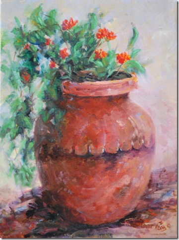paintings of flowers for beginners. painting clay and flowers.