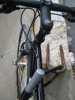 Bike Attached to Barrier