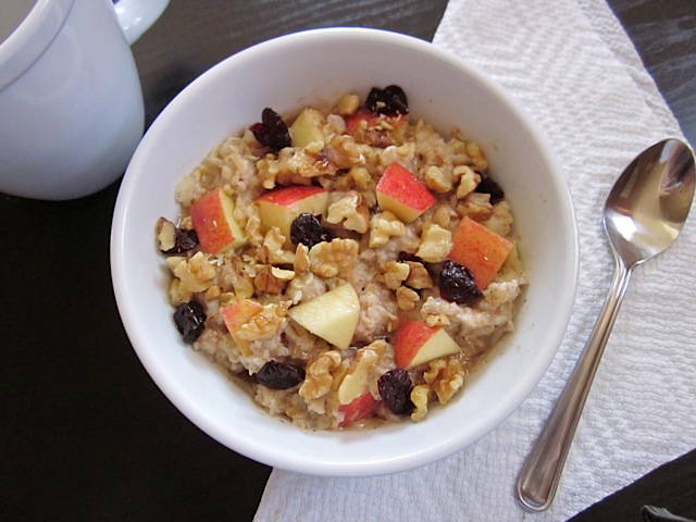 autumn winter fruit and nut oatmeal