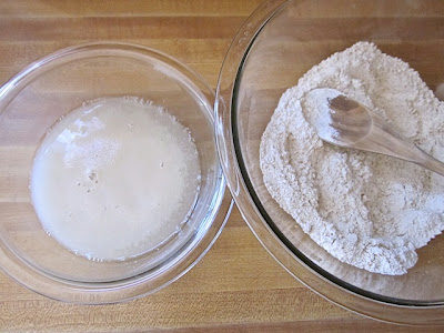 frothy yeast and flour