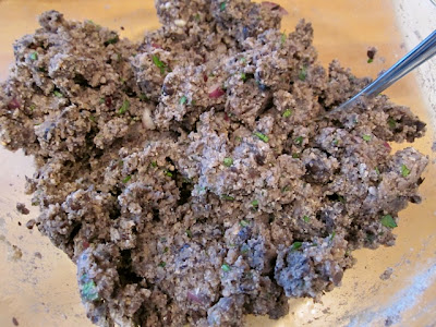 finished bean burger mix