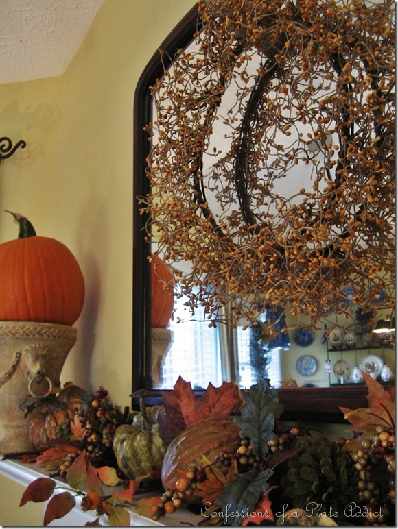 CONFESSIONS OF A PLATE ADDICT: My Pottery Barn Inspired Fall Mantel