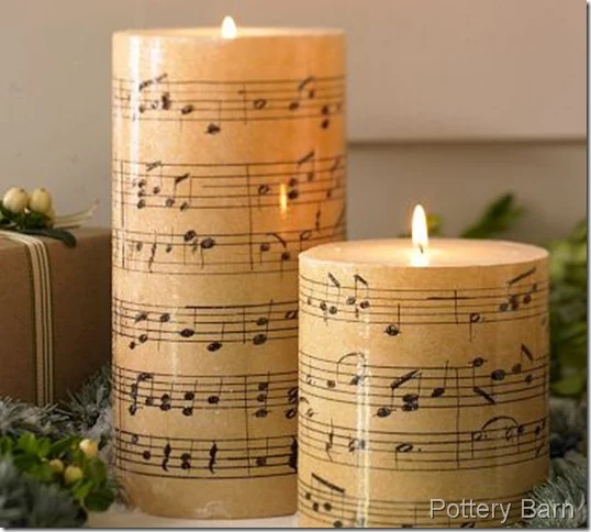 Pottery Barn Sheet Music Candles