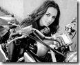 1280x1024 px wallpaper, of actress eliza dushku on a motor bike
