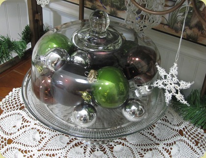 ornaments in cloche