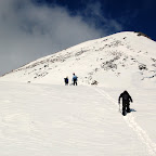 The group reaches a plateau below the summit block