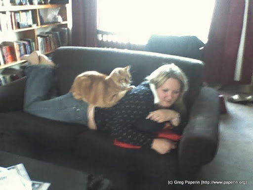 Flatmate Kathrin and Cat Jessy