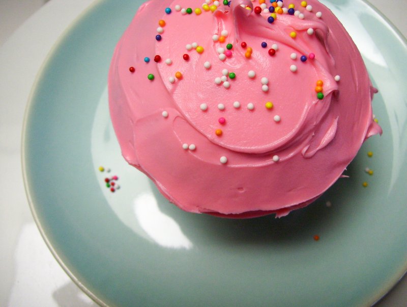 cupcakes with pink frosting