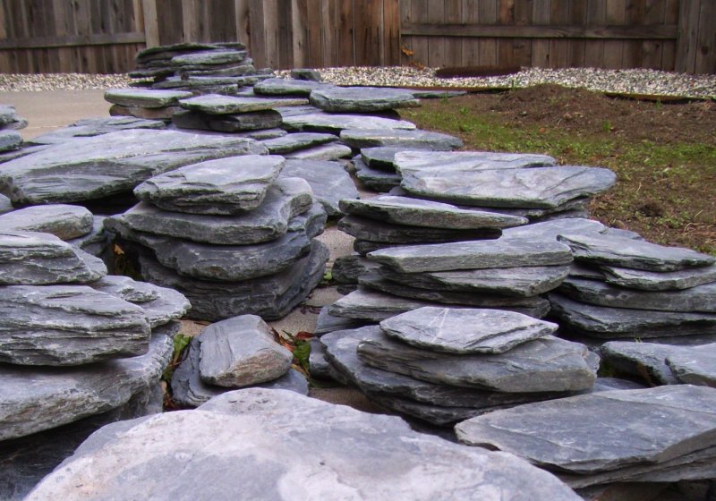 black slate flagstone, all the way from virginia quarries